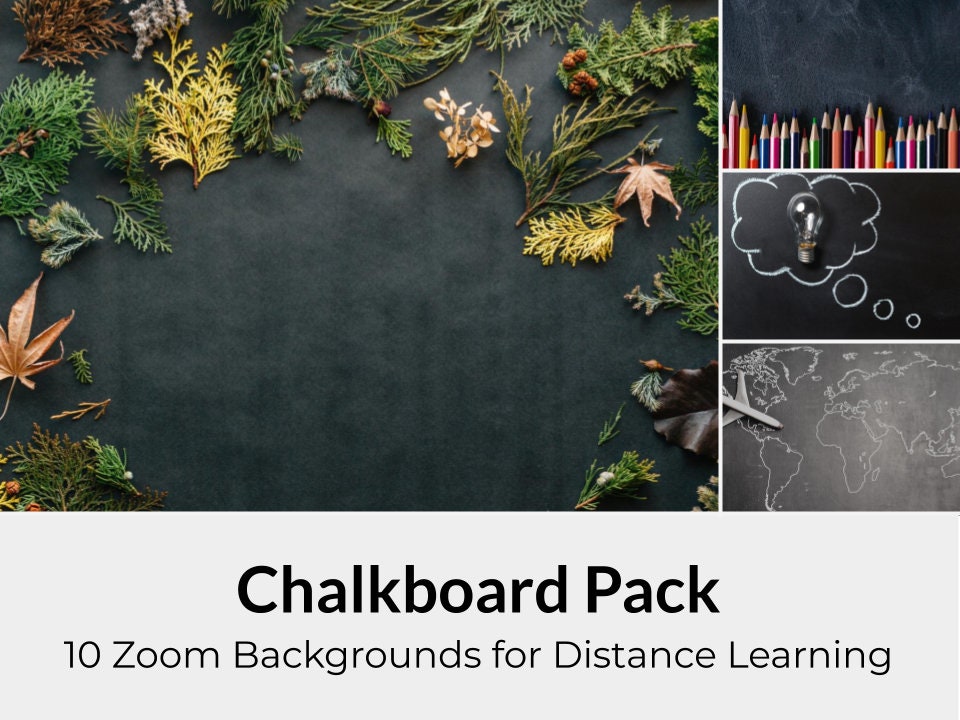 Chalkboard Zoom Background Pack for Teachers and Virtual Classroom