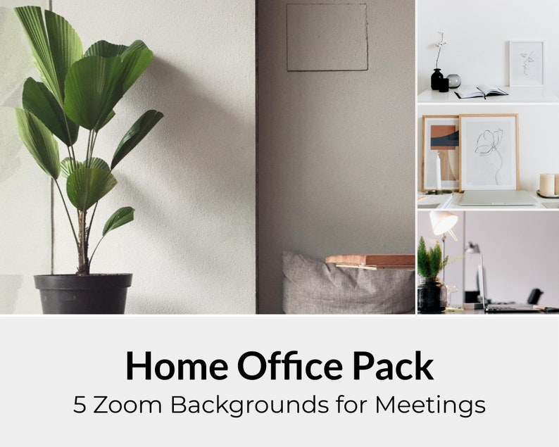 Home Office Zoom Background Pack for Virtual Meetings Instant Etsy