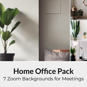 Home Office Zoom Background Pack for Virtual Meetings, Instant Download, Virtual background Images, Zoom Meeting backdrops