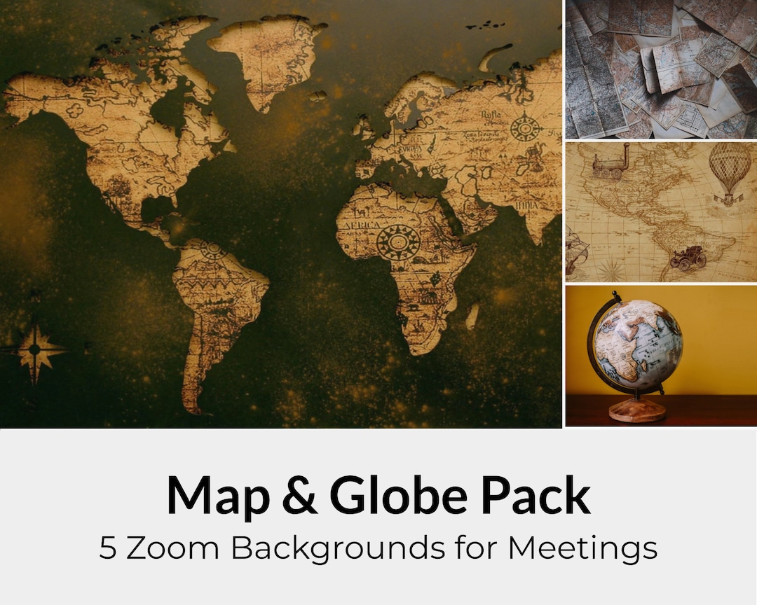 Map & Globe Zoom Background Pack for Teachers and Virtual Classroom