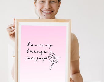 5 Dancing Wall Art Poster Gift for Dancers Ballerina Artwork Dance Print Ballet Art Print Ballet Wall Art Dance Lovers Art Dancing Joy Print