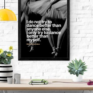Dance Studio Wall Art Decor Set of 5 Dancer Inspirational Quotes Dance Icon Posters Black and White Dance Posters Dance Artist Digital Print