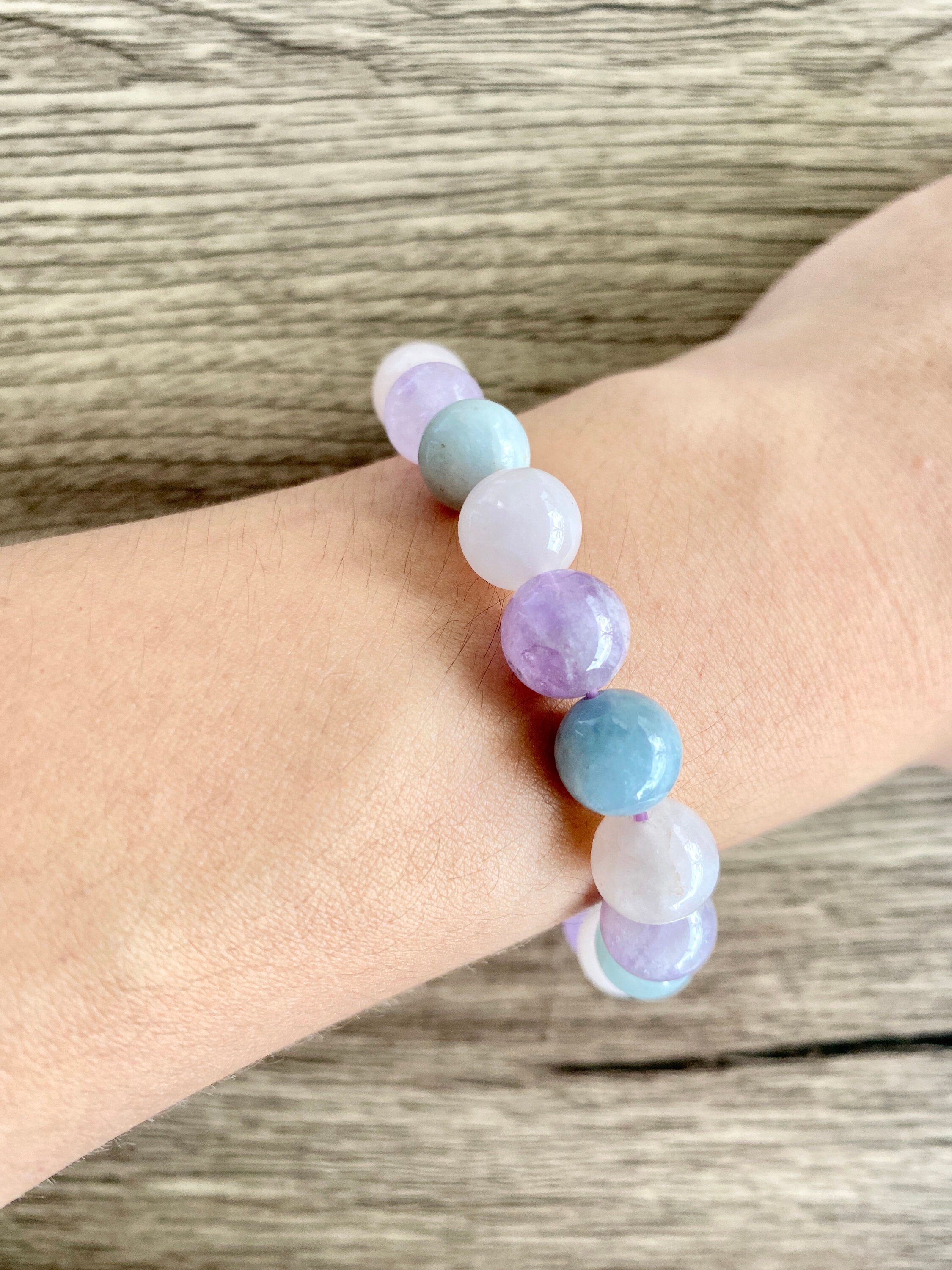 Mixed Gemstone Beads Mixed Gemstones Rose Quartz Bracelet Etsy UK