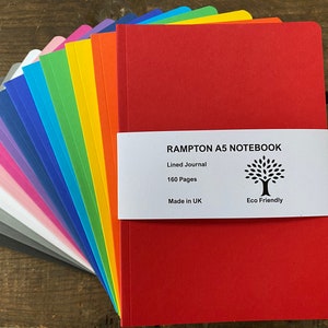 Eco Friendly A5 Flexi Notebook made in UK - 14 Colours
