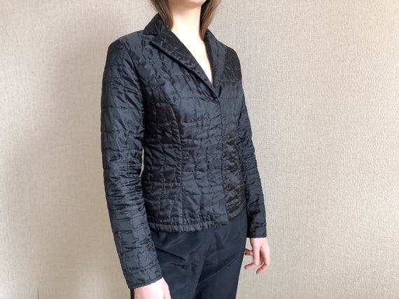 Vintage Anne Fontaine Black Quilted Shirt Size 1 … - image 2