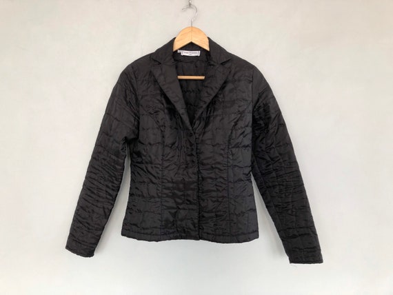Vintage Anne Fontaine Black Quilted Shirt Size 1 … - image 5