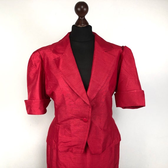 YVES SAINT LAURENT Vintage Red Two Pieces Skirt S… - image 2