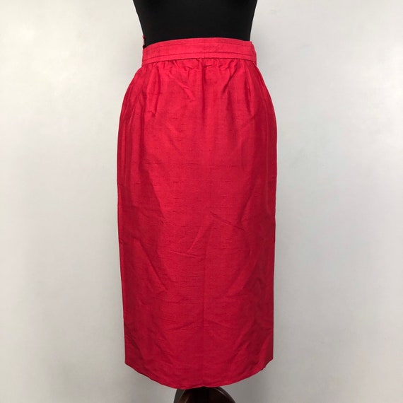 YVES SAINT LAURENT Vintage Red Two Pieces Skirt S… - image 7