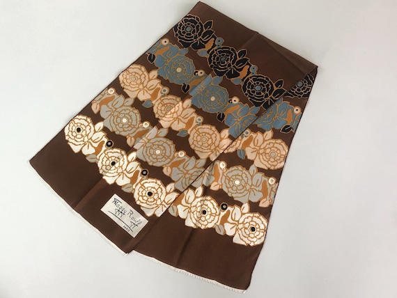 Vintage Maggy Rouff Paris Pure Silk Scarf Flowers
