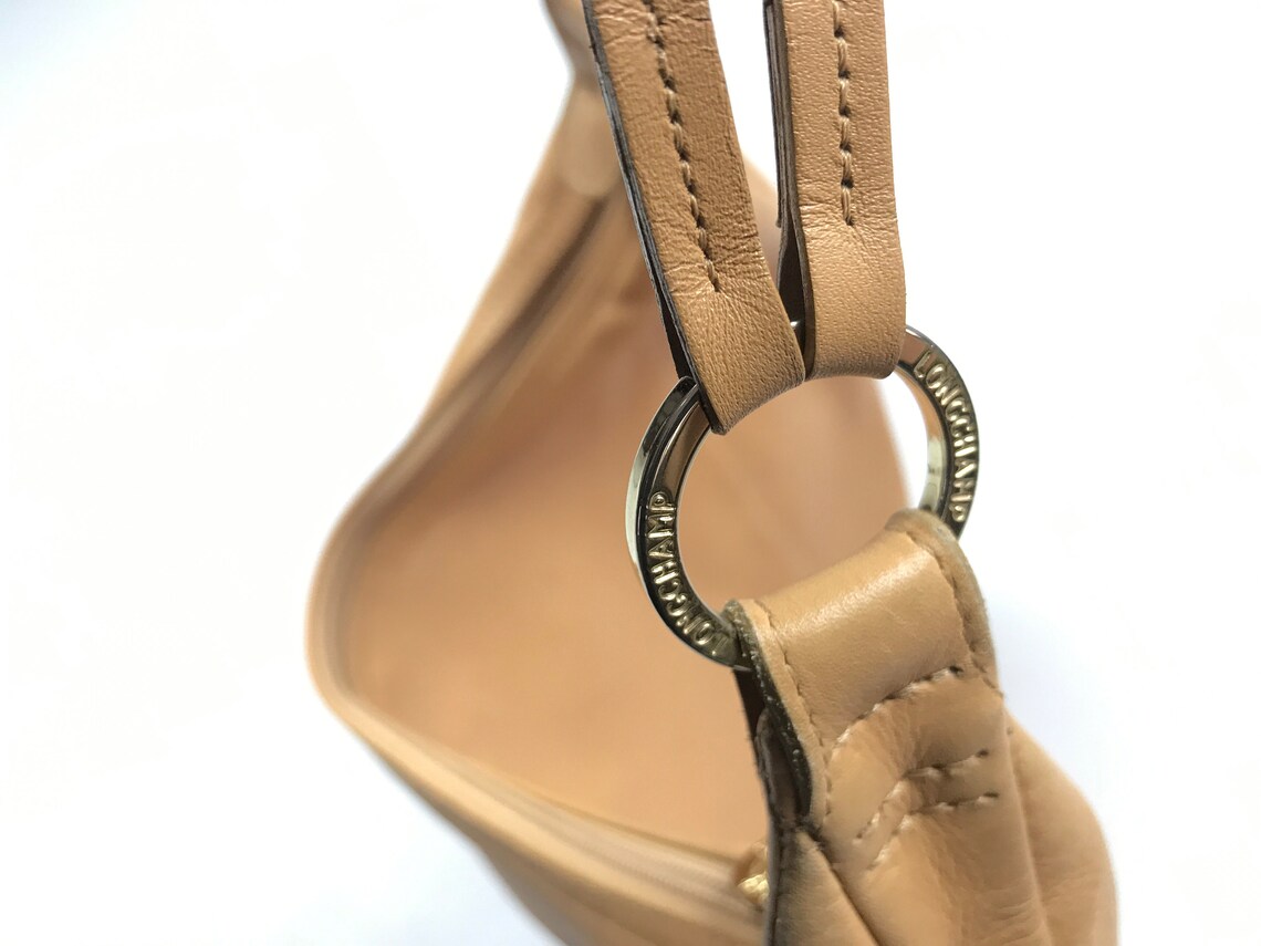 longchamp beige leather bag