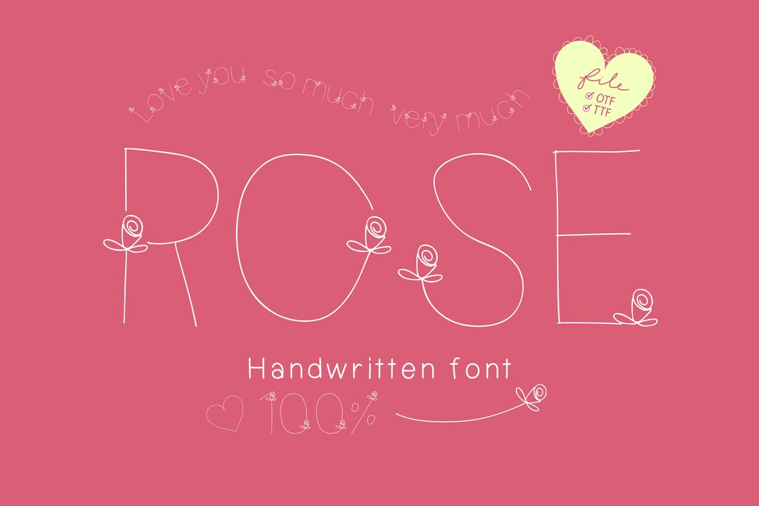 Rose Font: Floral Lettering, Digital Download - Etsy