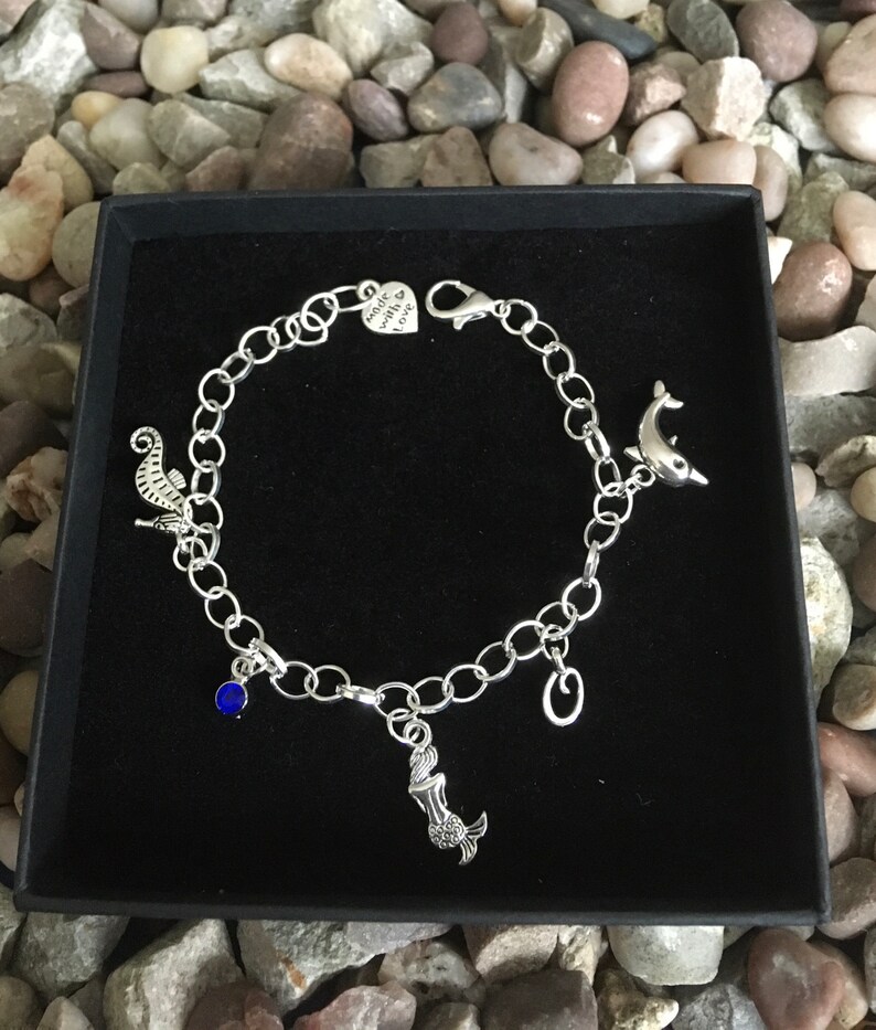 Mermaid Charm Bracelet, Sea Life, Sea Creatures. Little Mermaid. Etsy UK