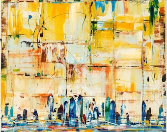 Binyamin Basteker, "Kotel - Arte del muro de Jerusalén, arte judío, judaica Lienzo