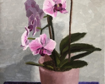 Chani Cohen Zada, Orchid – Jewish Wall Art, Israeli Art, Contemporary Judaica Canvas Print