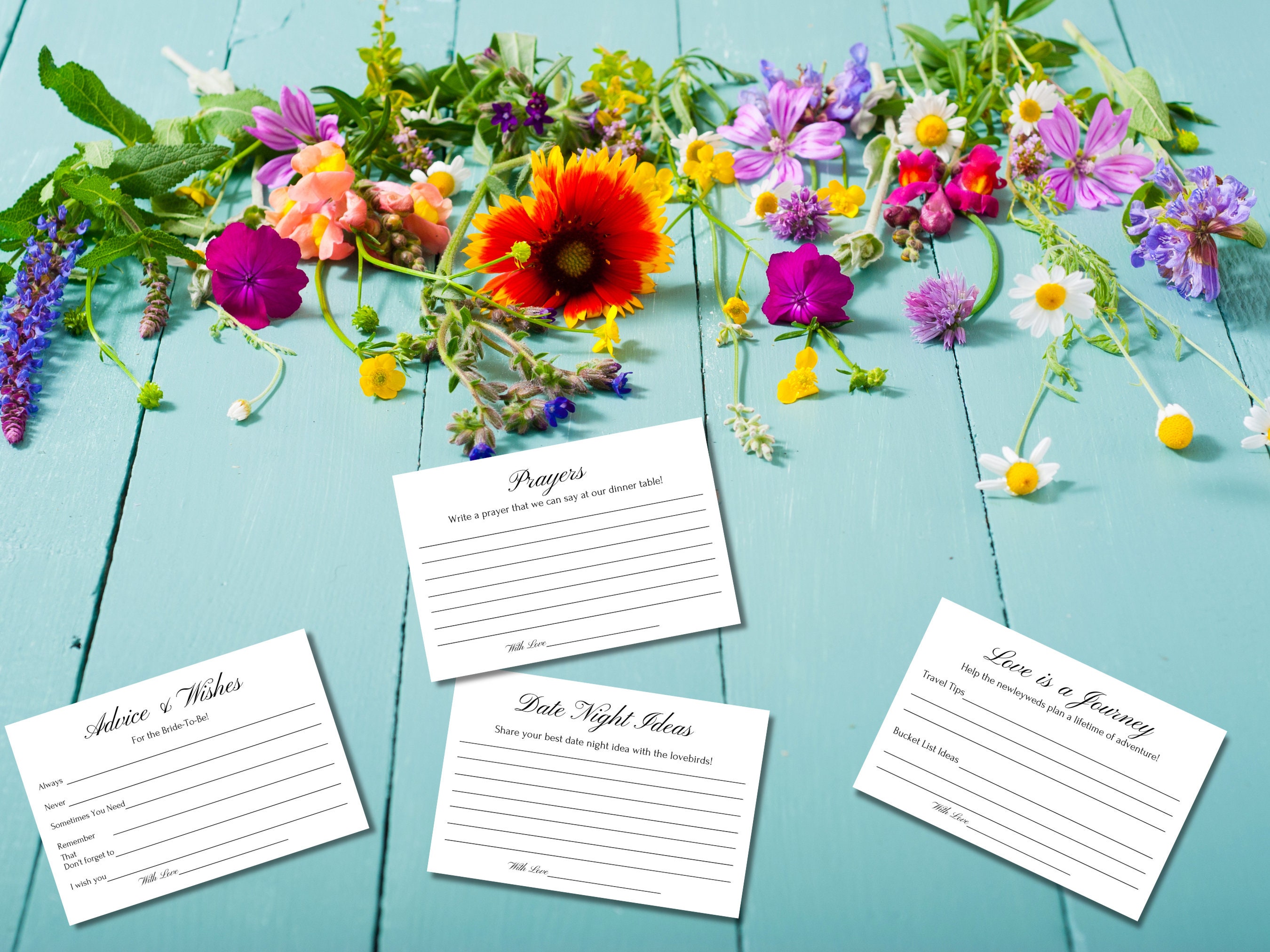 Bridal Shower Games Bundle 4 Advice for the Bride Cards Wedding Advice