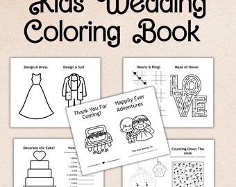 Kids Wedding Activities Wedding Coloring Kids Wedding Favors Wedding Coloring Book Kids Wedding Activity Book Kids Wedding Coloring Pages