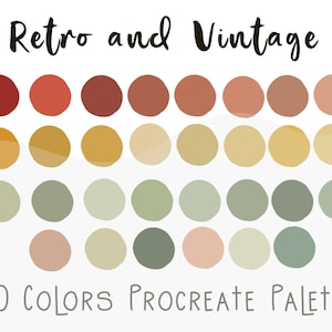 Retro and Vintage Color Palette Set for Procreate  iPad image 1