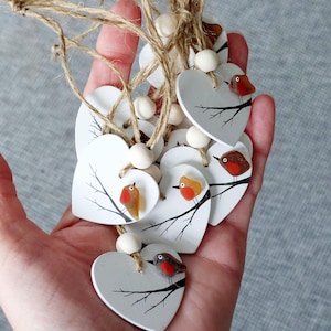 Décoration Robin - Vous pensez à vous - Décoration coeur Robin en verre de mer, parfaite pour envoyer des câlins virtuels