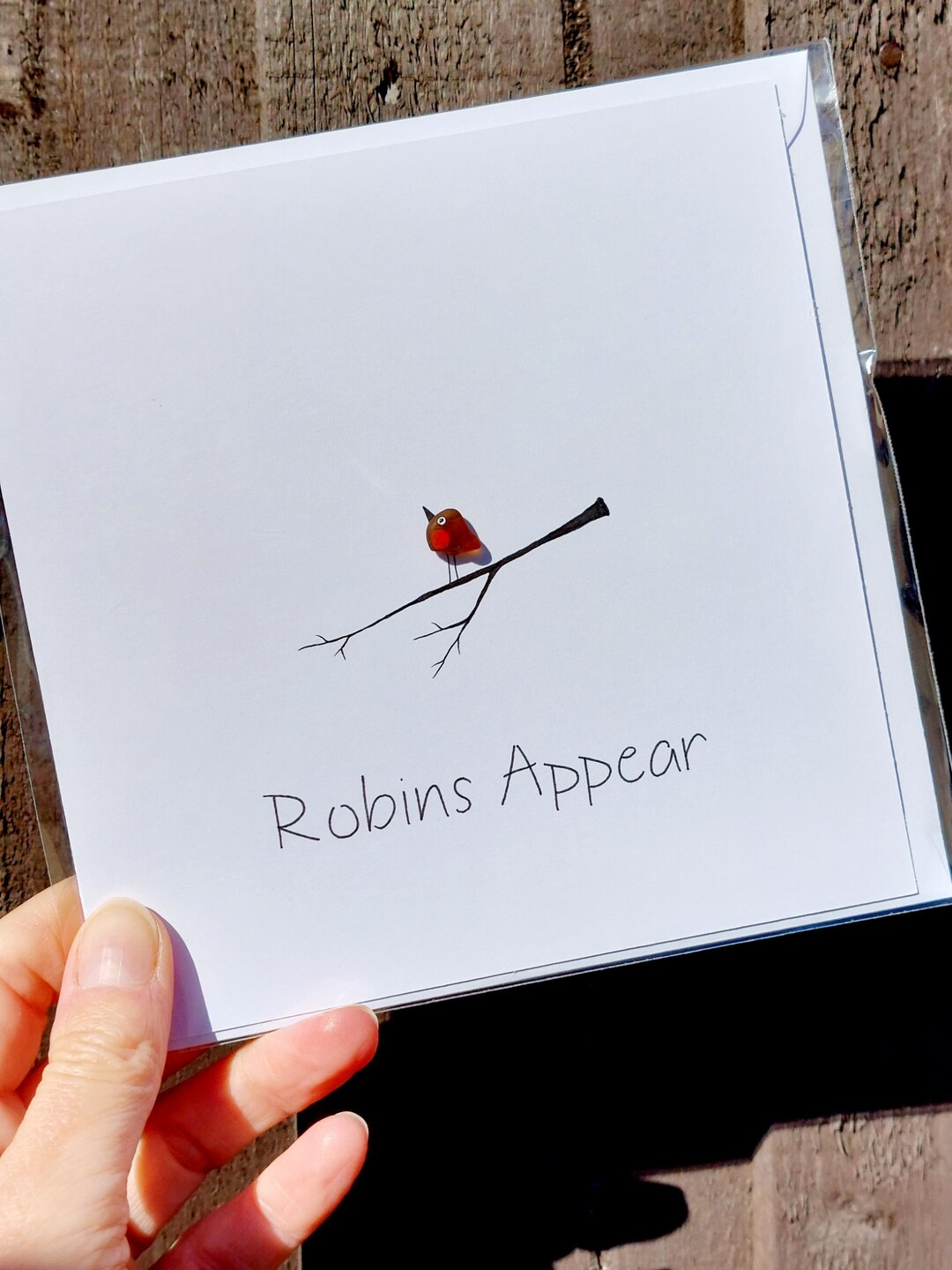 Sea Glass 3D Robin Card Robins Appear Blank Inside, Christmas Card ...