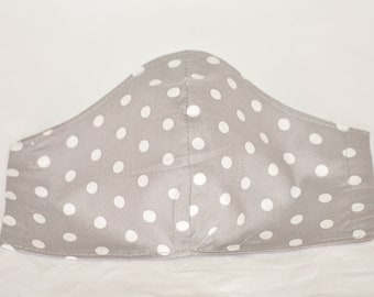 Grey and White dotty mask