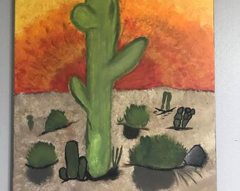 Desert Scene- Original 16"x20" Acrylic Painting