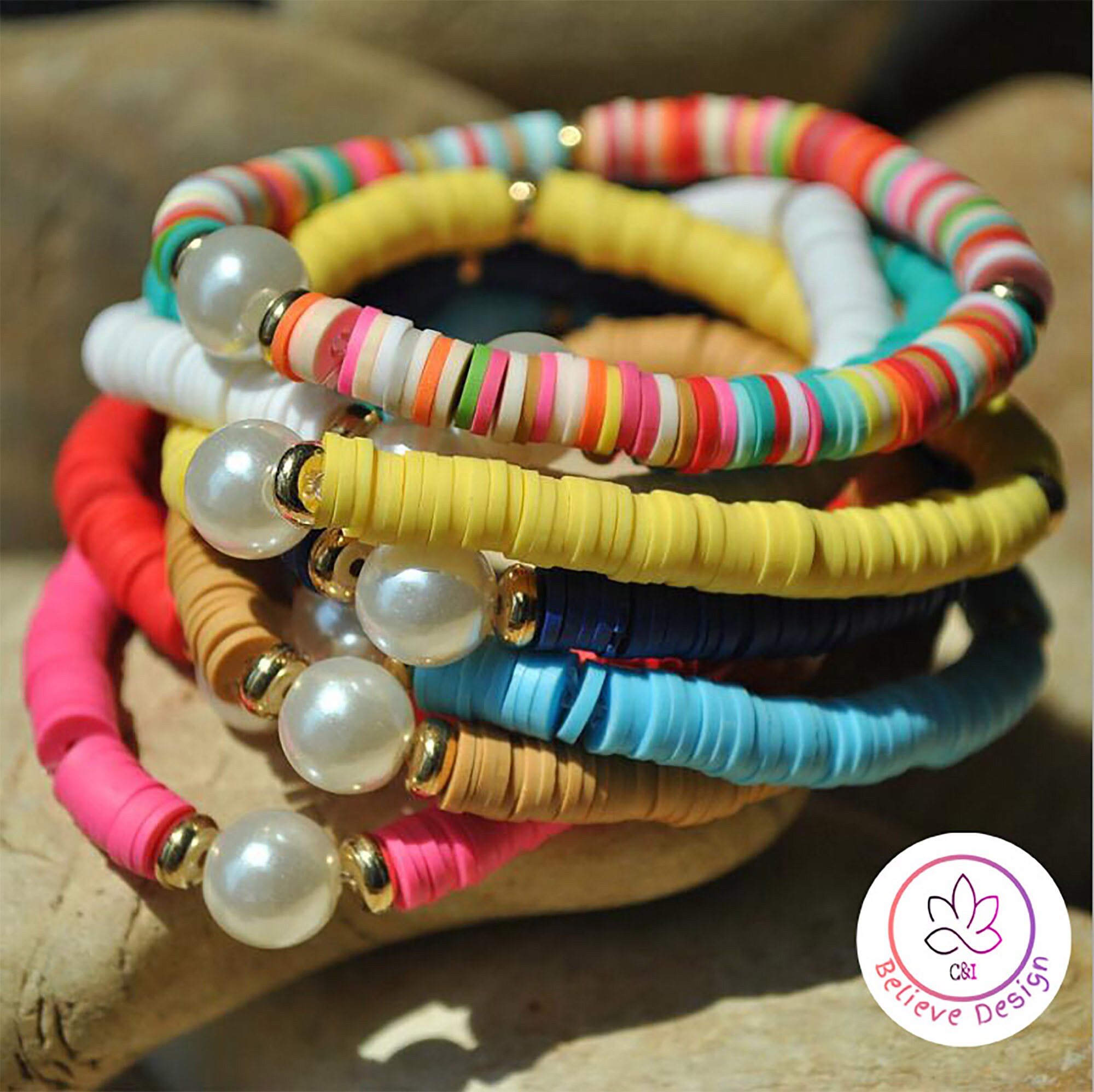 6MM Heishi Bead MiX and Match Bracelets /Heishi Clay Etsy