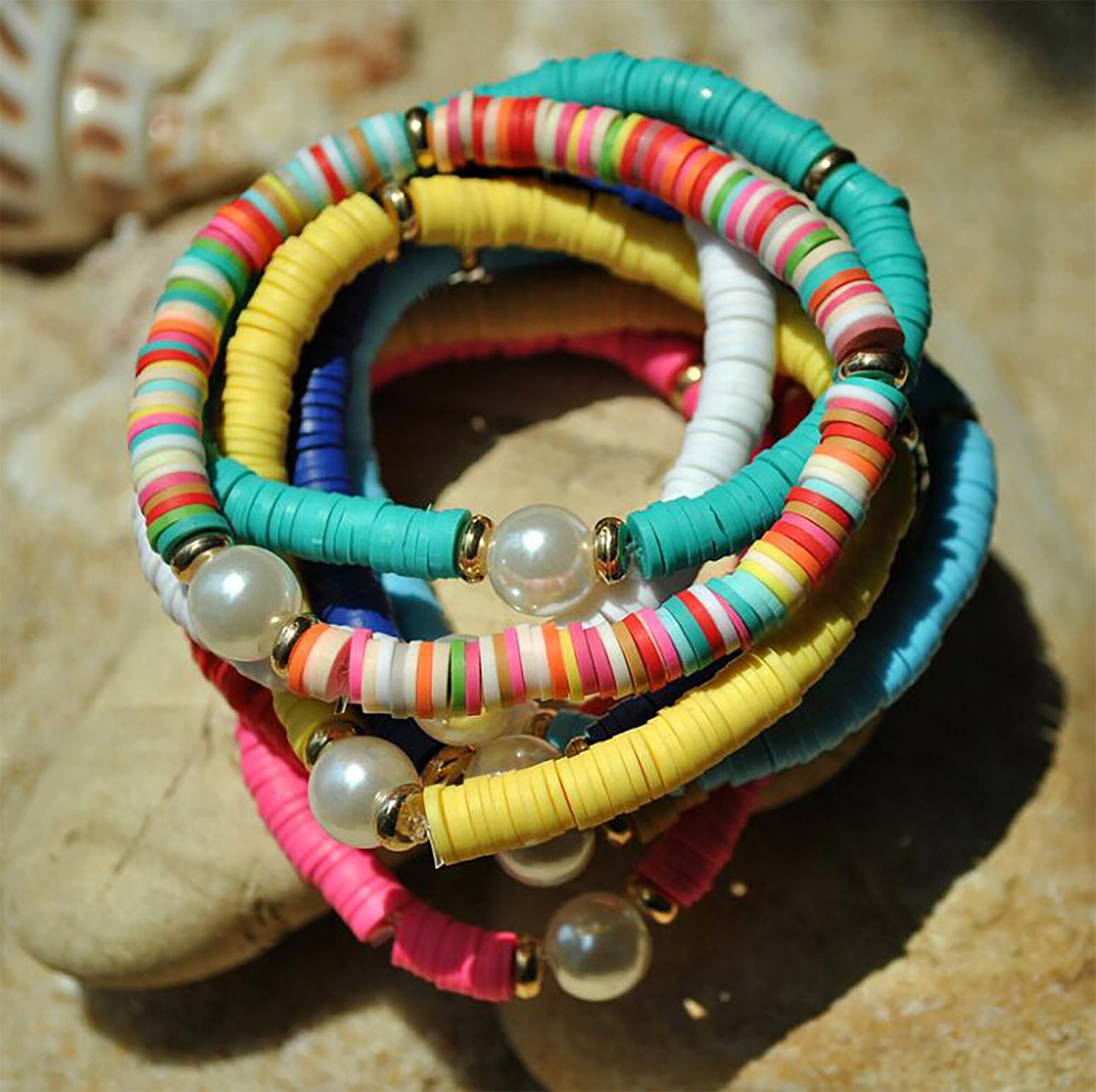 6MM Heishi Bead MiX and Match Bracelets /Heishi Clay Etsy