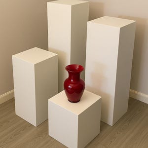 White Art Display Pedestal: Gallery Quality Riser, 6-42 inch