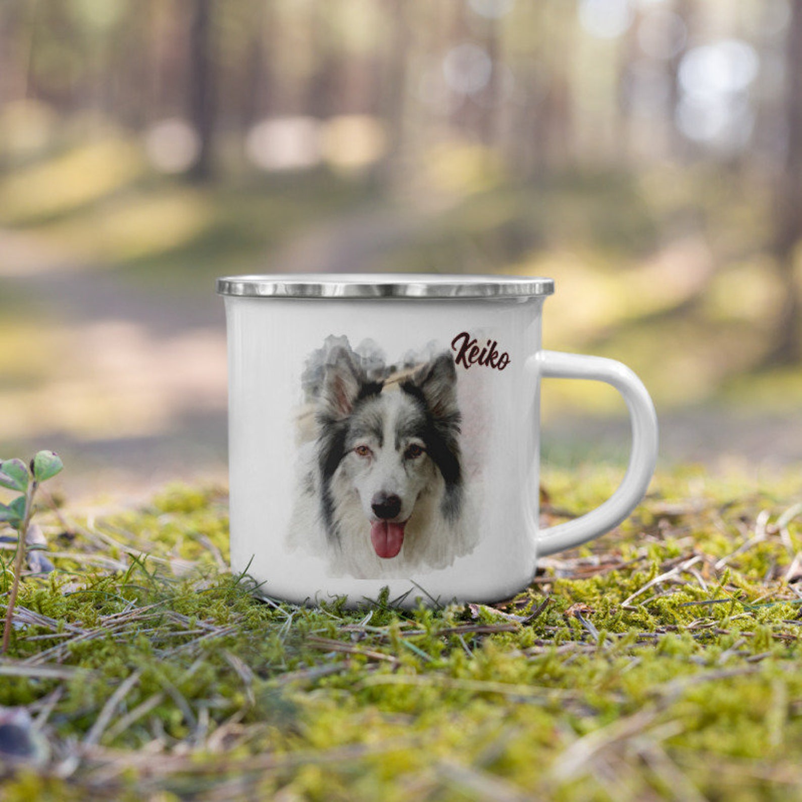 Dog Enamel Mug Custom Dog Mug Dog Lover Gift Pet Memorial Etsy