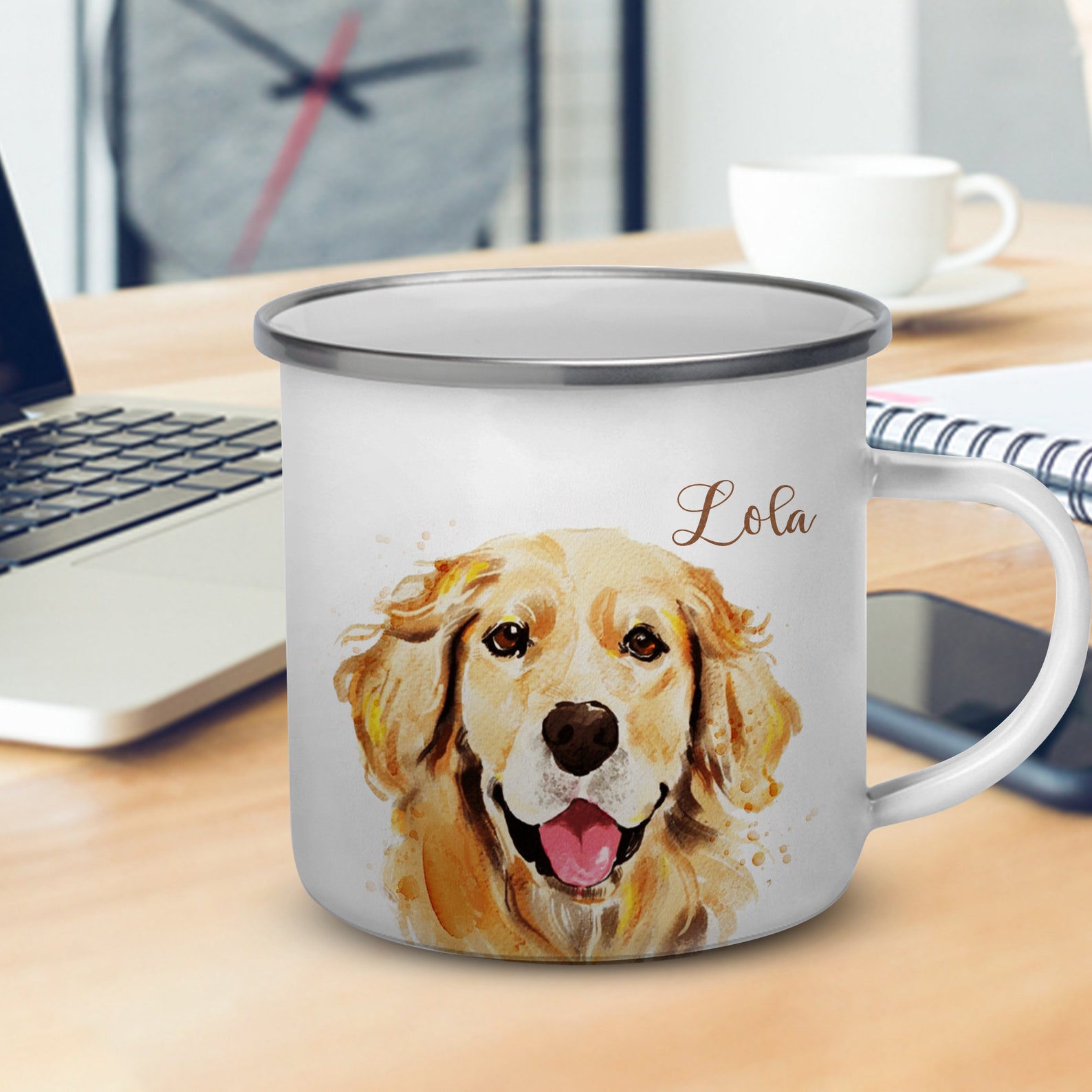 Dog Enamel Mug Custom Dog Mug Dog Lover Gift Pet Memorial | Etsy