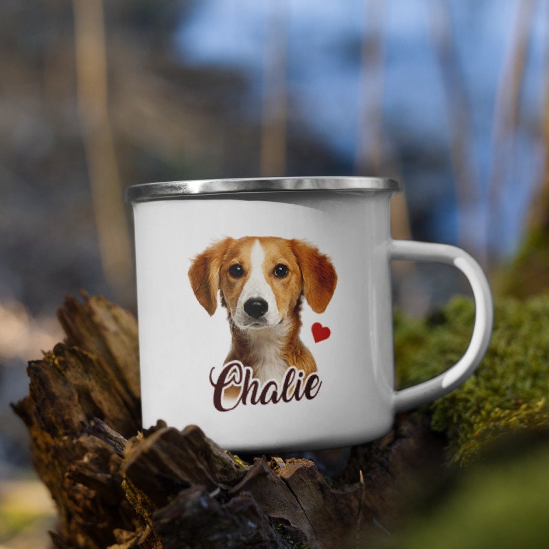 Dog Enamel Mug Custom Dog Mug Dog Lover Gift Pet Memorial | Etsy