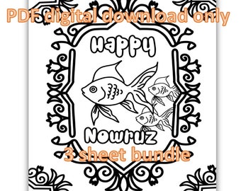 Nowruz Persian New Year Coloring Pages Digital Download