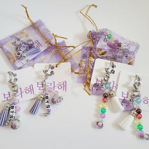 BTS Purple/Rainbow Borahae Keychains