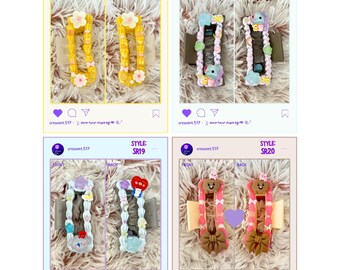 Kawaii Decoden Hair Clips, Cute Hair Clips, BTS, BT21, ARMY, Sweet