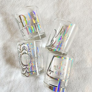 SUGA D-DAY Tour Themed Shot Glass Holographic Lotus