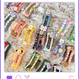 Kawaii Decoden Haarspangen, süße Haarspangen, BTS, BT21, ARMY, Süß, Stilvoll, Haarschmuck, HOTS Tour, Stil Kleine Rechteckige Klauenclips