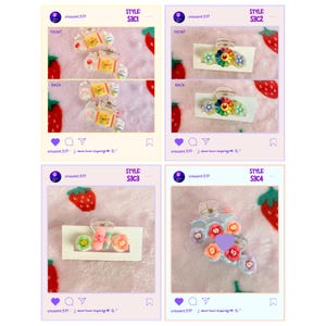 Kawaii Decoden Klauenclips, süße Haarspangen, BTS, BT21, ARMY, Süß, Stilvoll, Haarschmuck, HOTS Tour, Stil Kleine 3 Kreis Klauenclips