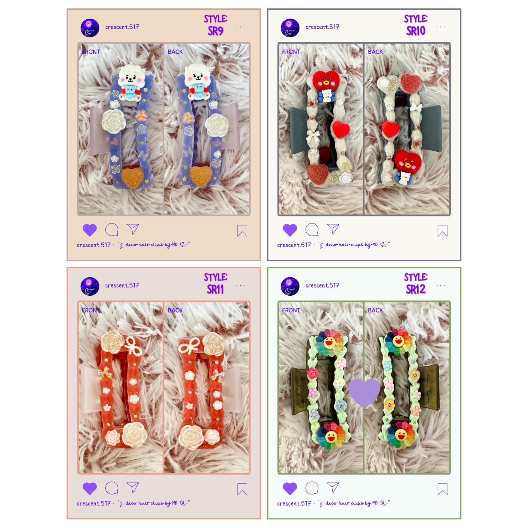 Kawaii Decoden Hair Clips, Cute Hair Clips, BTS, BT21, ARMY, Sweet