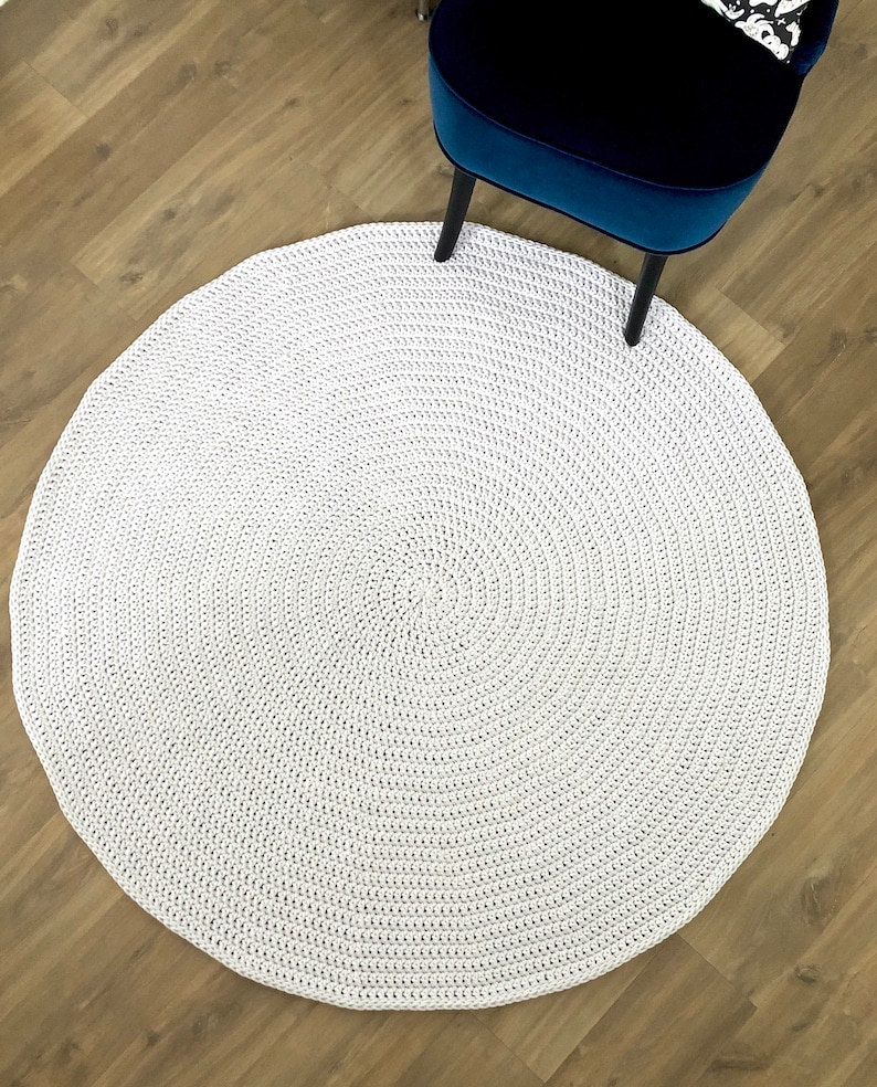 Modern Round Rug White Carpet Round Area Rug Nursery Rug Etsy