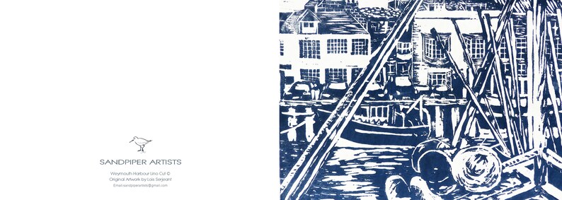 Weymouth Harbour lino print