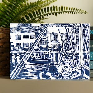Weymouth Harbour - lino print