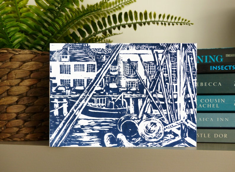 Weymouth Harbour lino print