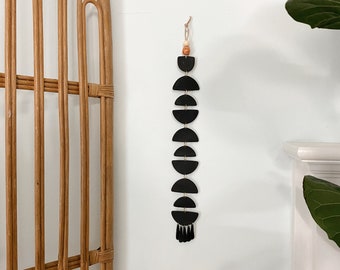 Midnight Black Clay Wall Hanging | Boho Wall Art | Bohemian Décor | Handmade Décor | Modern Wall Hanging | Gifts Ideas |