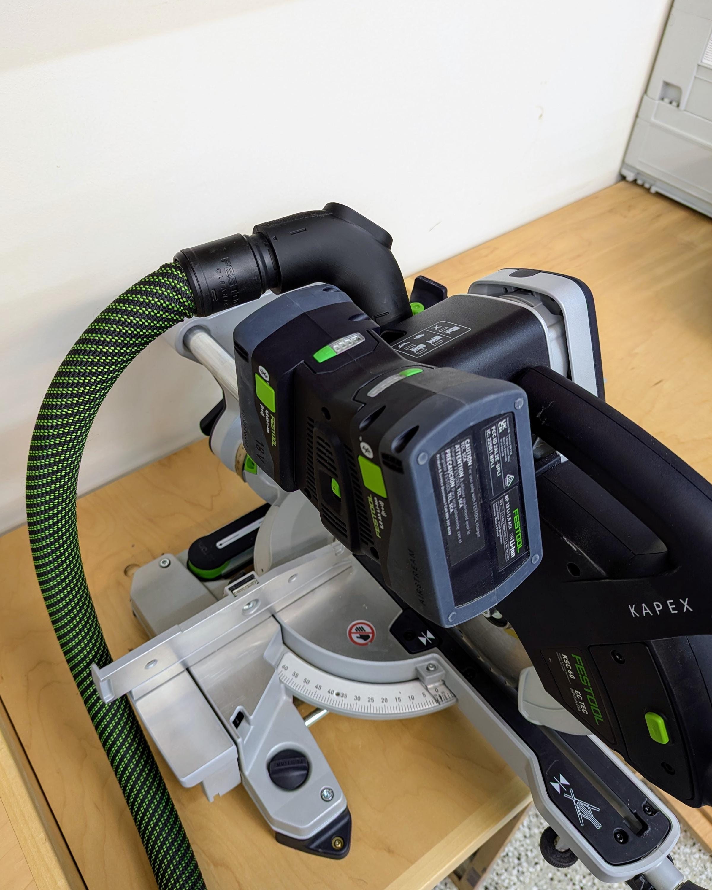 Angle Adapter for Cleantec Hose - Festool KSC 60 Cordless Kapex Angle Adapter for Cleantec Hose - Festool KSC 60 Cordless Kapex