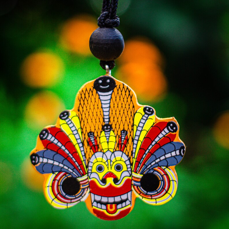 Traditional Wooden Necklace Sri Lankan Traditional Devil Masks Etsy
