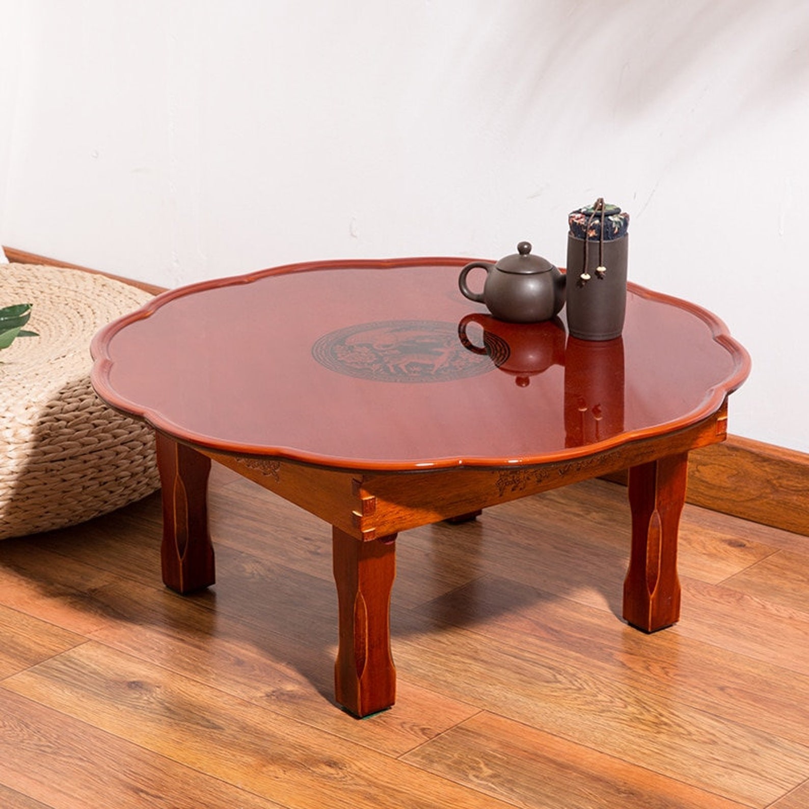 Multi Functional Folding Korean Table Round For Coffee Tea Etsy
