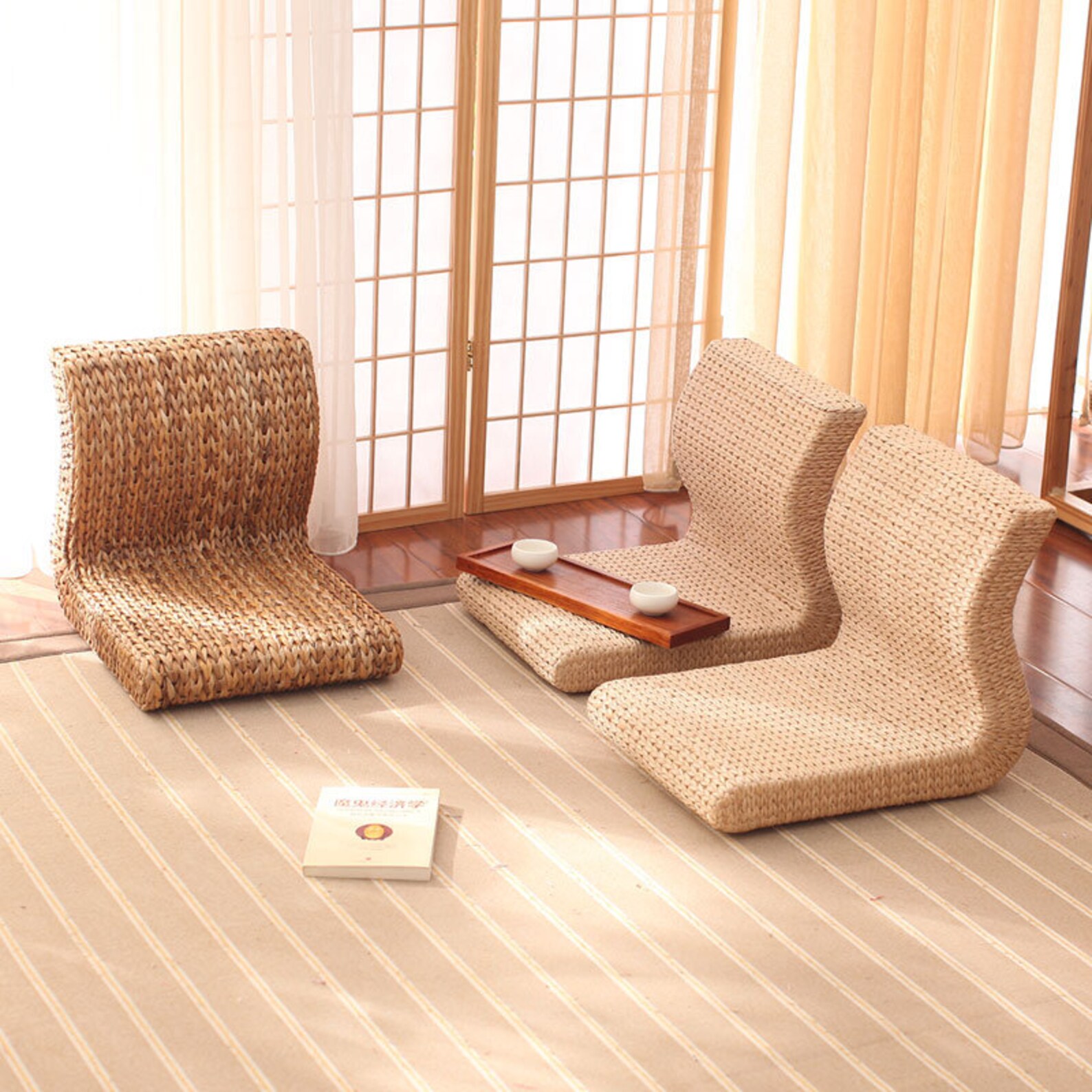 Handmade Japanese Floor Legless Chair Sitting Room Furniture Etsy