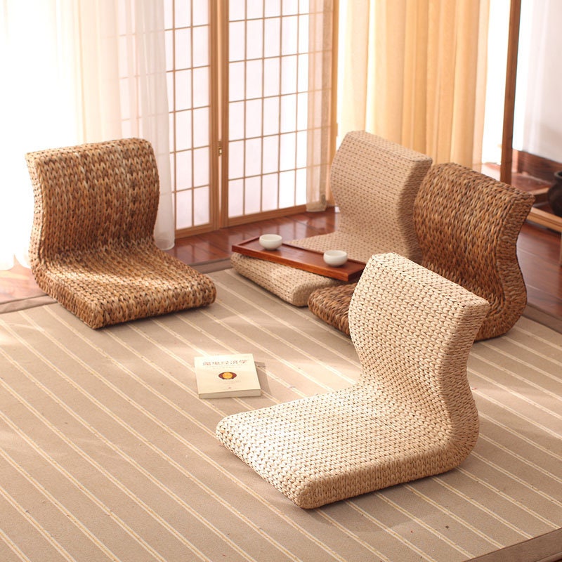 Handmade Japanese Floor Legless Chair Sitting Room Furniture Etsy