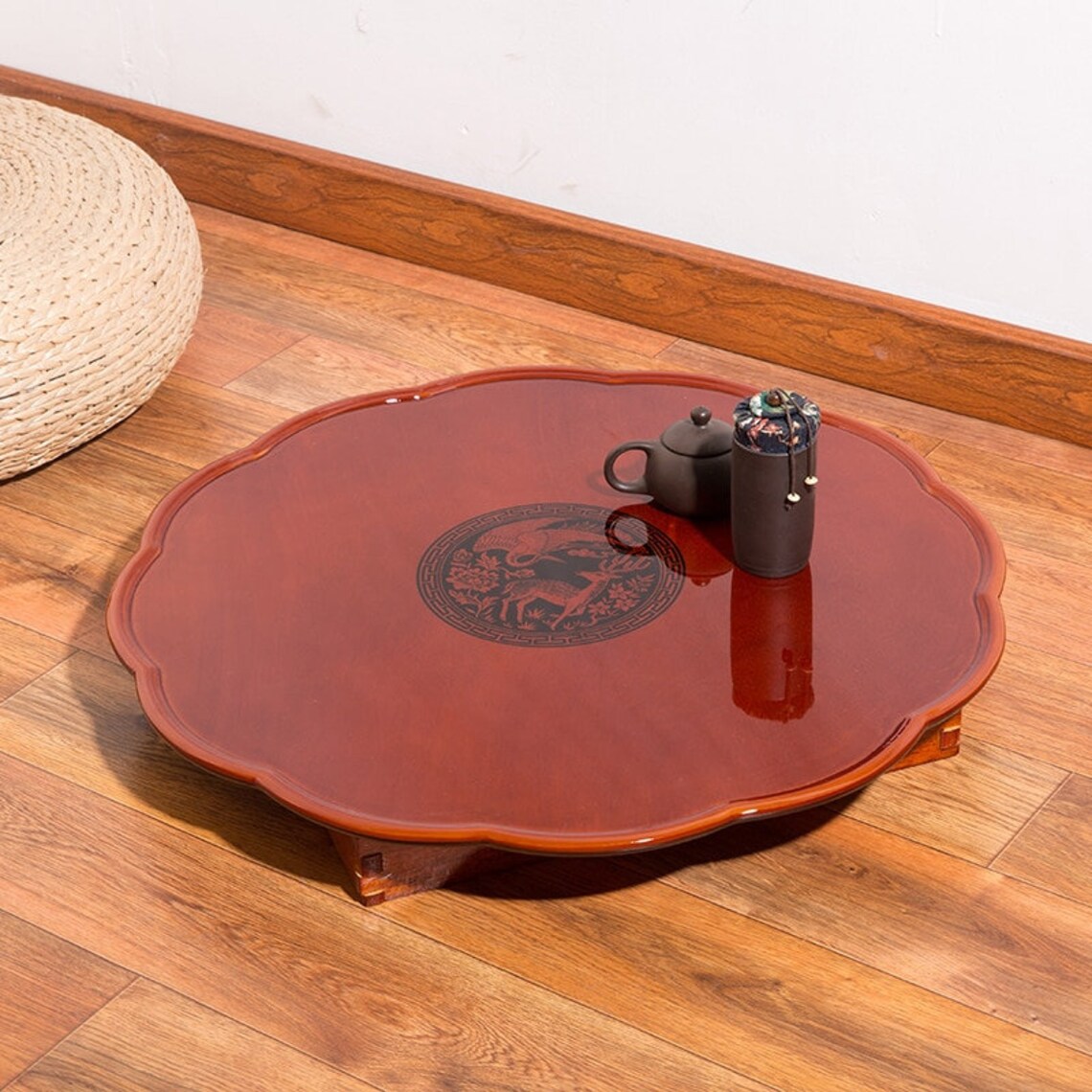 Multi Functional Folding Korean Table Round For Coffee Tea Etsy