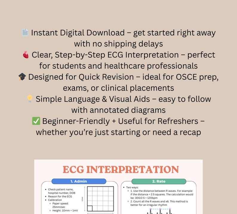 ECG Interpretation Guide | Medical Notes | Cheat Sheet | Revision ...
